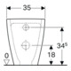Geberit Stand-WC, Tiefspüler Acanto 4,5 l, erh, wandb, ges, rimf, we. K-Tect