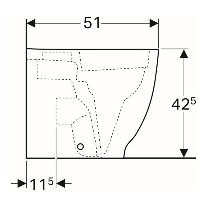 Geberit Stand-WC, Tiefspüler Acanto 4,5 l, erh, wandb, ges, rimf, we. K-Tect