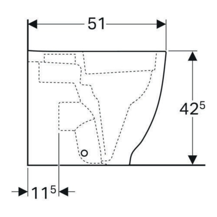 Geberit Stand-WC, Tiefspüler Acanto 4,5 l, erh, wandb, ges, rimf, we. K-Tect