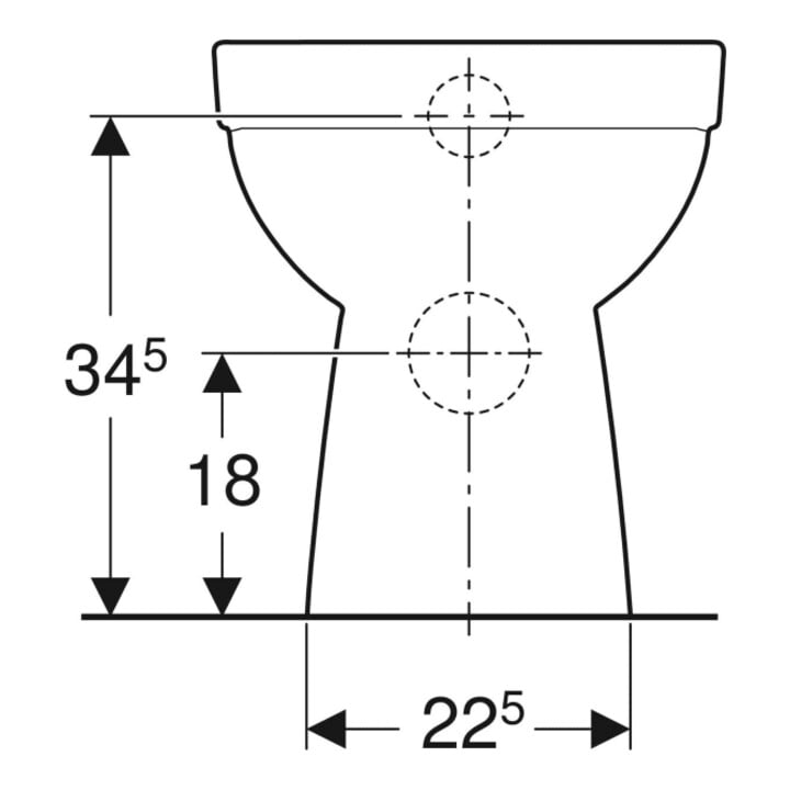Geberit Stand-WC, Tiefspüler Renova Ab. h, teilg. F., rimfr., KeraTect/we