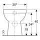 Geberit Stand-WC, Tiefspüler Renova Ab. hor, teilgeschl. F., rimfr., manhatt