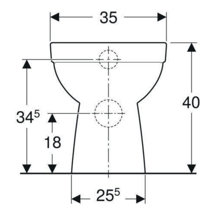 Geberit Stand-WC, Tiefspüler Renova Ab. hor, teilgeschl. F., rimfr., manhatt