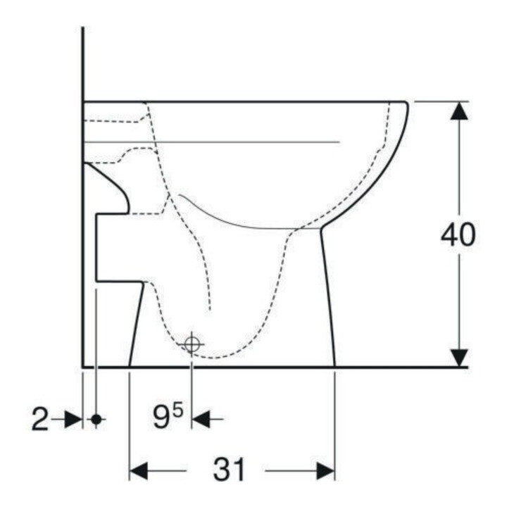 Geberit Stand-WC, Tiefspüler Renova Ab. hor, teilgeschl. F., rimfr., manhatt