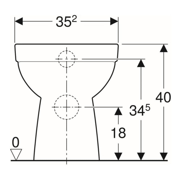 Geberit Stand-WC, Tiefspüler Renova Ab. hor, teilgeschl. F., rimfr., manhatt
