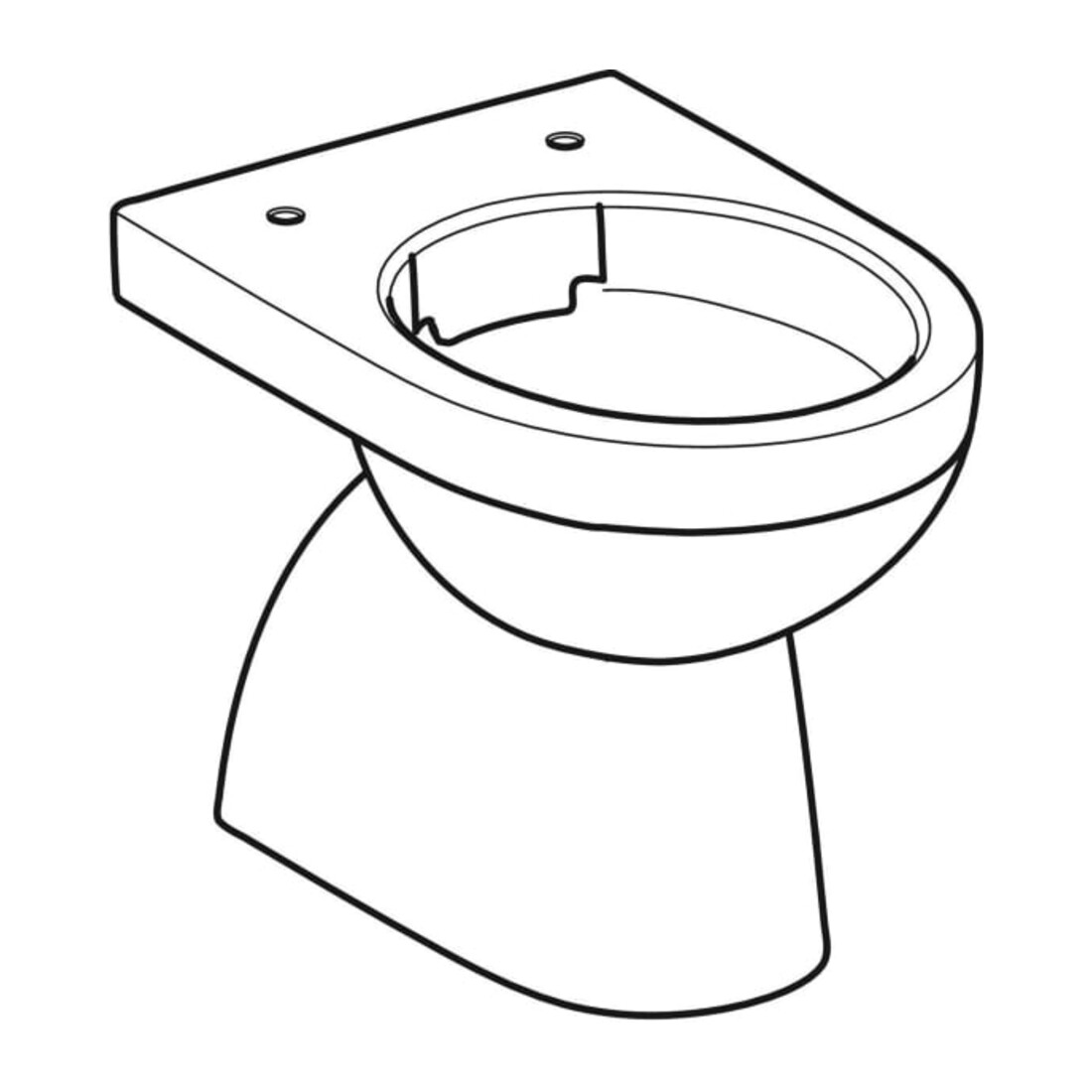 Geberit Stand-WC, Tiefspüler Renova Ab. v., teilgeschl., rimfr., we. K-Tect