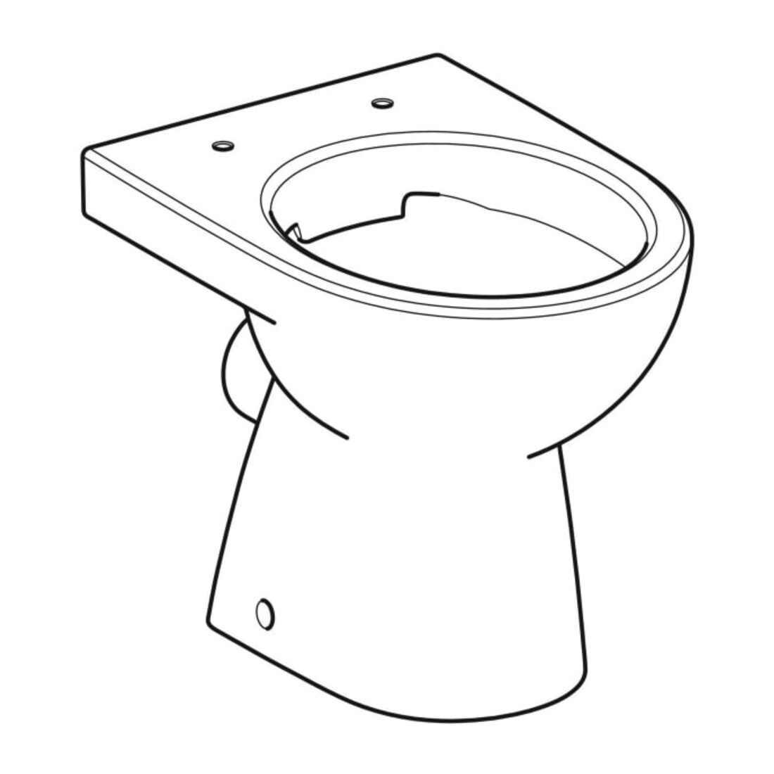 Geberit Stand-WC, Tiefspüler Renova Abg. hor, teilgeschl. F., rimfr., perg.