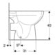 Geberit Stand-WC, Tiefspüler Renova Abg. hor, teilgeschl. F., rimfree, weiß