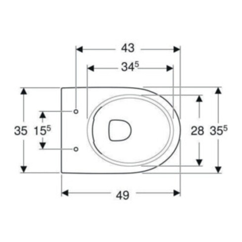 Geberit Stand-WC, Tiefspüler Renova Abg. hor, teilgeschl. F., rimfree, weiß