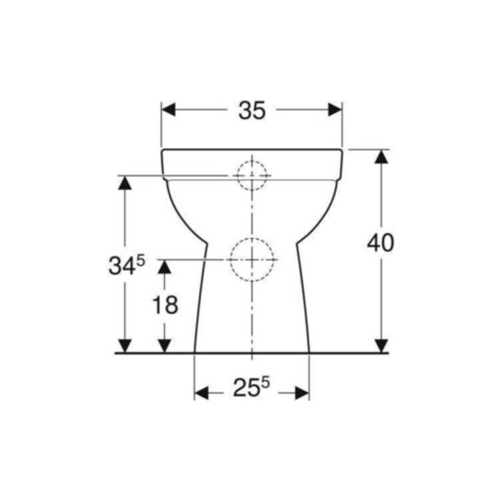 Geberit Stand-WC, Tiefspüler Renova Abg. hor, teilgeschl. F., rimfree, weiß