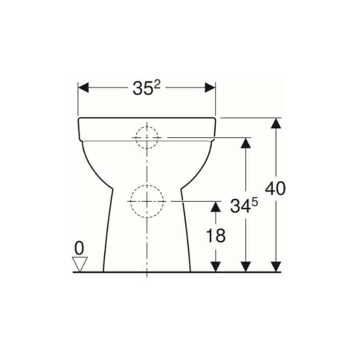 Geberit Stand-WC, Tiefspüler Renova Abg. hor, teilgeschl. F., rimfree, weiß