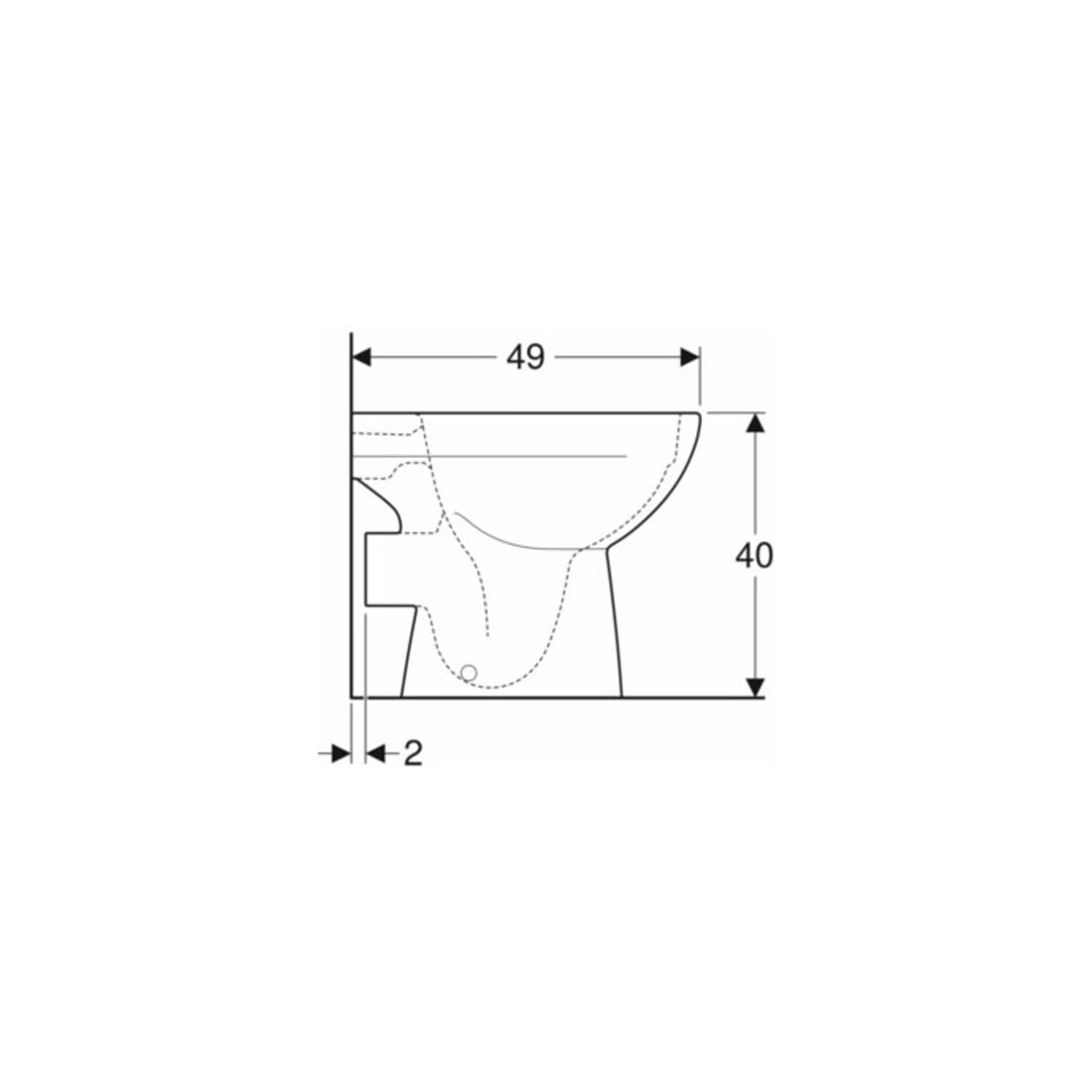 Geberit Stand-WC, Tiefspüler Renova Abg. hor, teilgeschl. F., rimfree, weiß