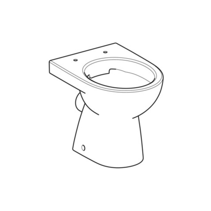 Geberit Stand-WC, Tiefspüler Renova Abg. hor, teilgeschl. F., rimfree, weiß