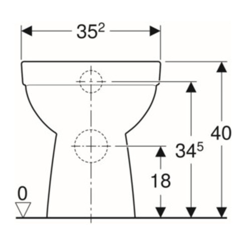 Geberit Stand-WC, Tiefspüler Renova Abg. hor, teilgeschl. F., rimfree, weiß