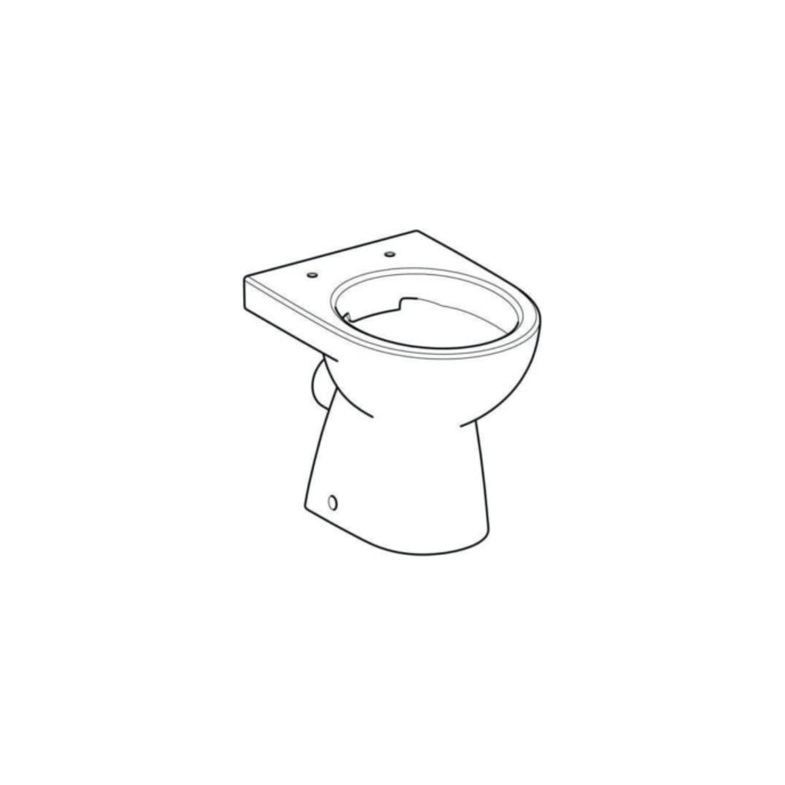 Geberit Stand-WC, Tiefspüler Renova Abg. hor, teilgeschl. F., rimfree, weiß