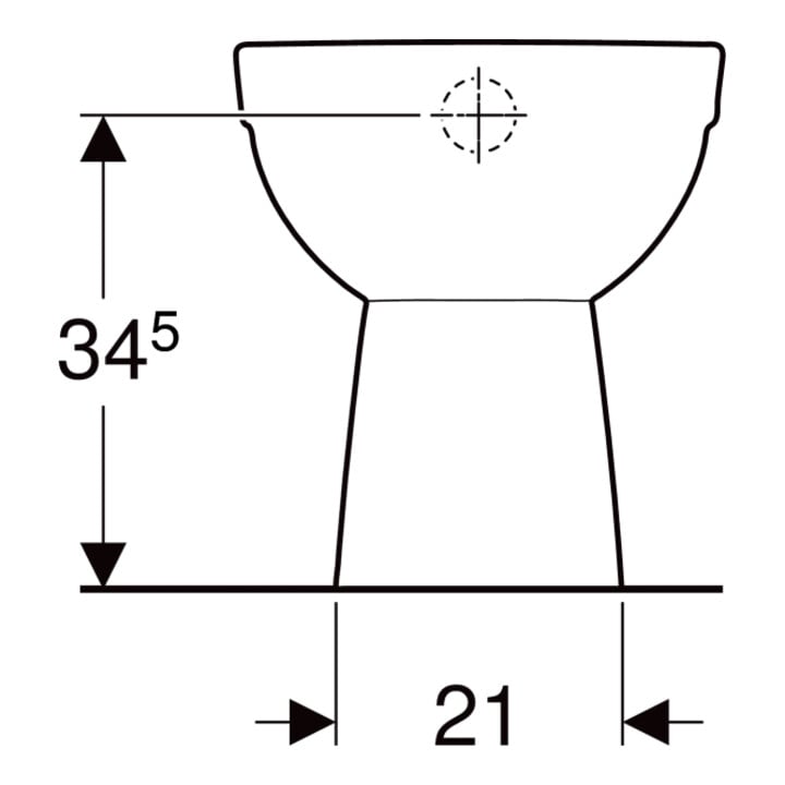 Geberit Stand-WC, Tiefspüler Renova w, f UP-/ AP-SPK, Abg. vert, teilgeschl.