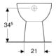 Geberit Stand-WC, Tiefspüler Renova w, f UP-/ AP-SPK, Abg. vert, teilgeschl.
