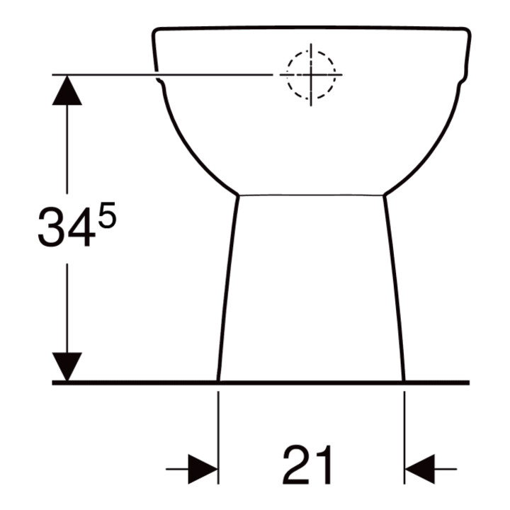 Geberit Stand-WC, Tiefspüler Renova w K-T., f UP-/ APS, Ab. v., teilgeschl.