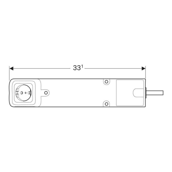 Geberit Steckdosenelement 230 V, IP 20, m Netzstecker + Bef.-Mat.