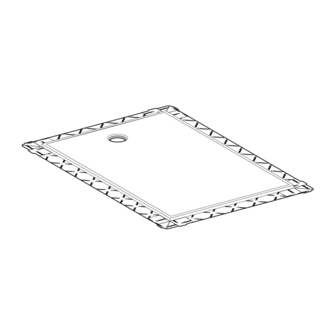 Geberit Surface de douche rectangulaire Setaplano blanc alpin, 170x80x4,5 cm