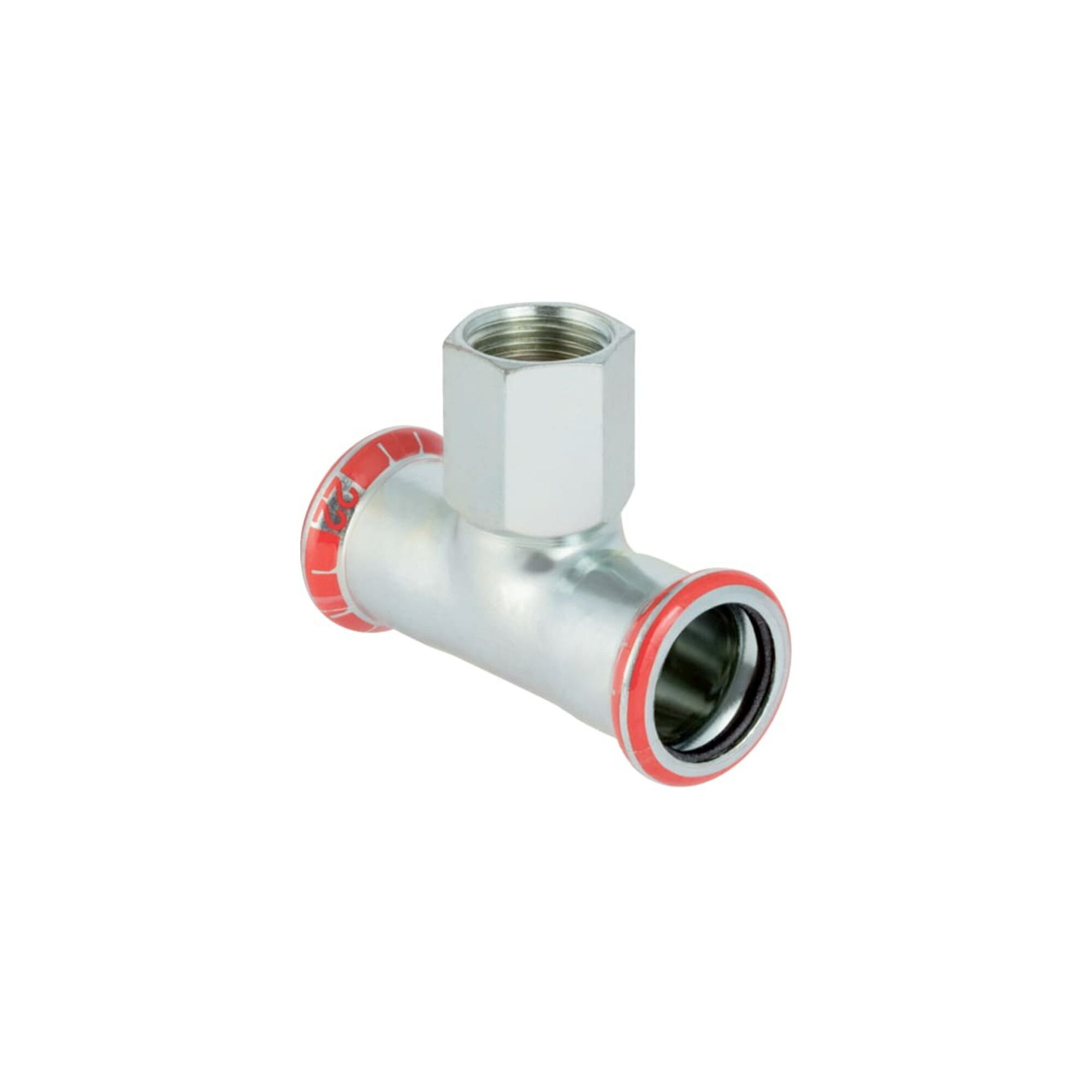 Geberit T-Stück Mapress C-Stahl d= 12mmxRp 1/2x12mm, mit Innengewinde