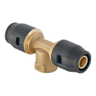 Geberit T-Stück PushFit d= 20x20mmxRp 1/2, mit IG, Messing
