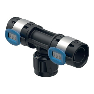 Geberit Té de dérivation FlowFit d 20 mm x Rp MF 1/2 x 16 mm, avec MasterFix, DG