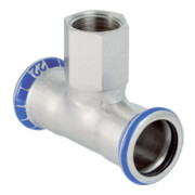 Geberit Té Mapress d 22 mm x Rp 1/2, sans plomb, femelle filetée, acier inoxydable