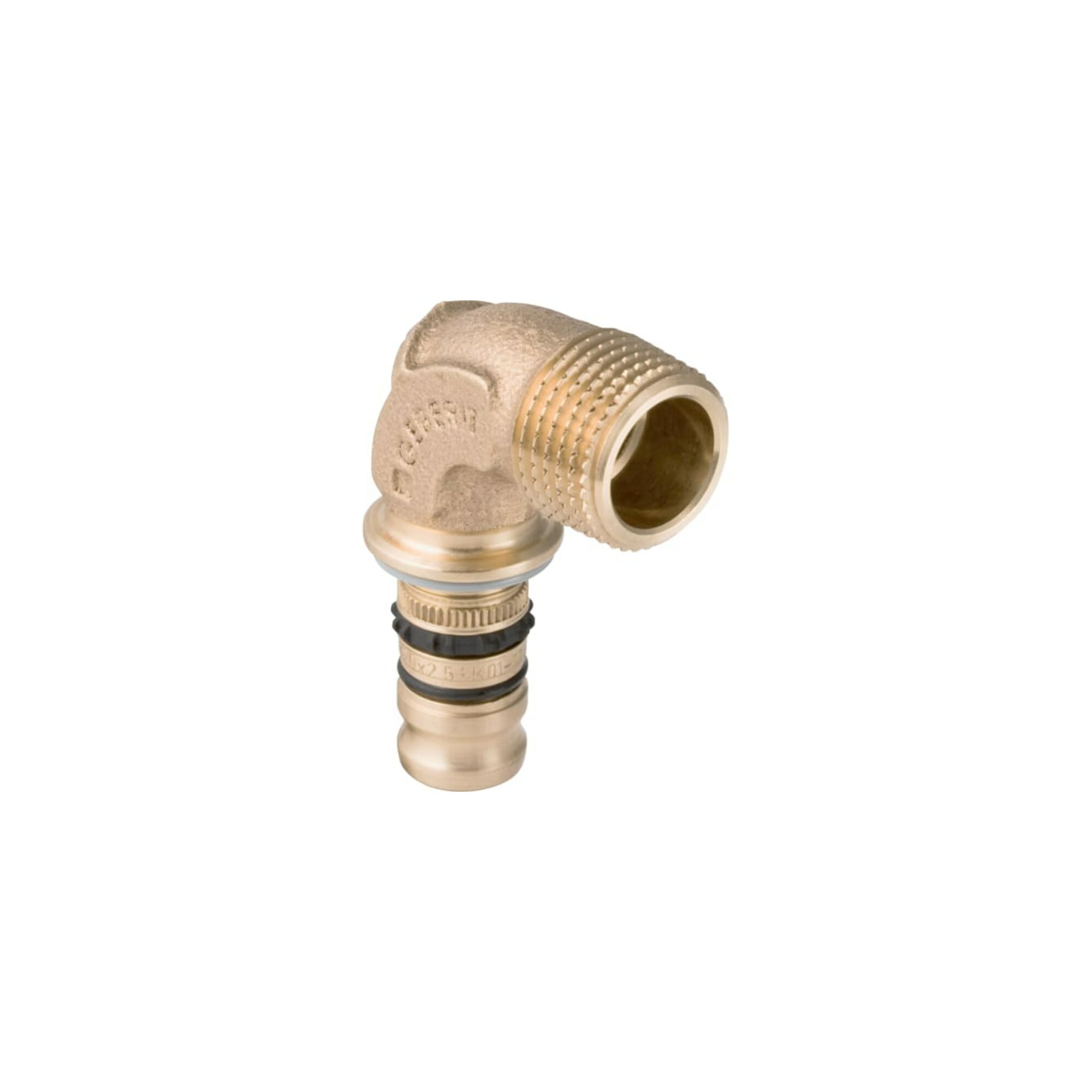 Geberit Übergangsbogen Mepla d= 20mmxR 1/2, 90Grad, mit AG, Rotguss