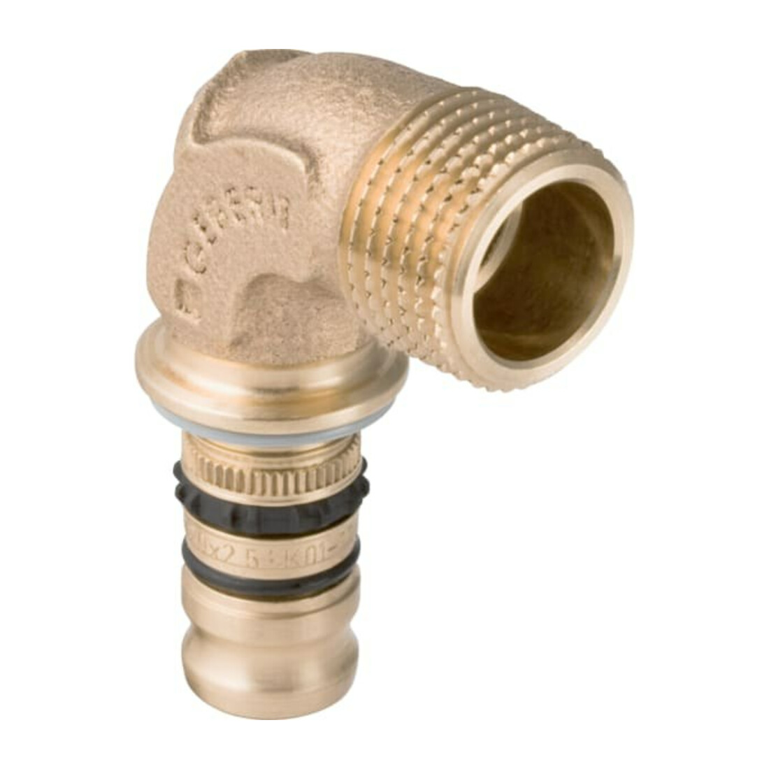 Geberit Übergangsbogen Mepla d= 50mmxR 1 1/2, 90Grad, mit AG, Rotguss