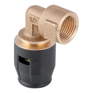 Geberit Übergangsbogen PushFit d 20mmxRp 1/2, 90Gr, m IG, Rotguss