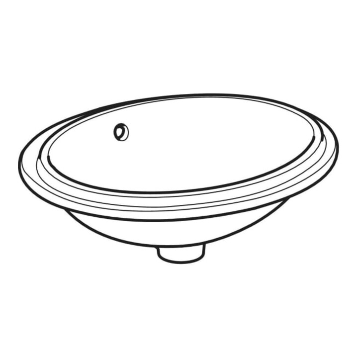 Geberit Unterbau-Waschtisch VariForm 49,5x42cm, o HL, m Ü, ov., US gl / we.