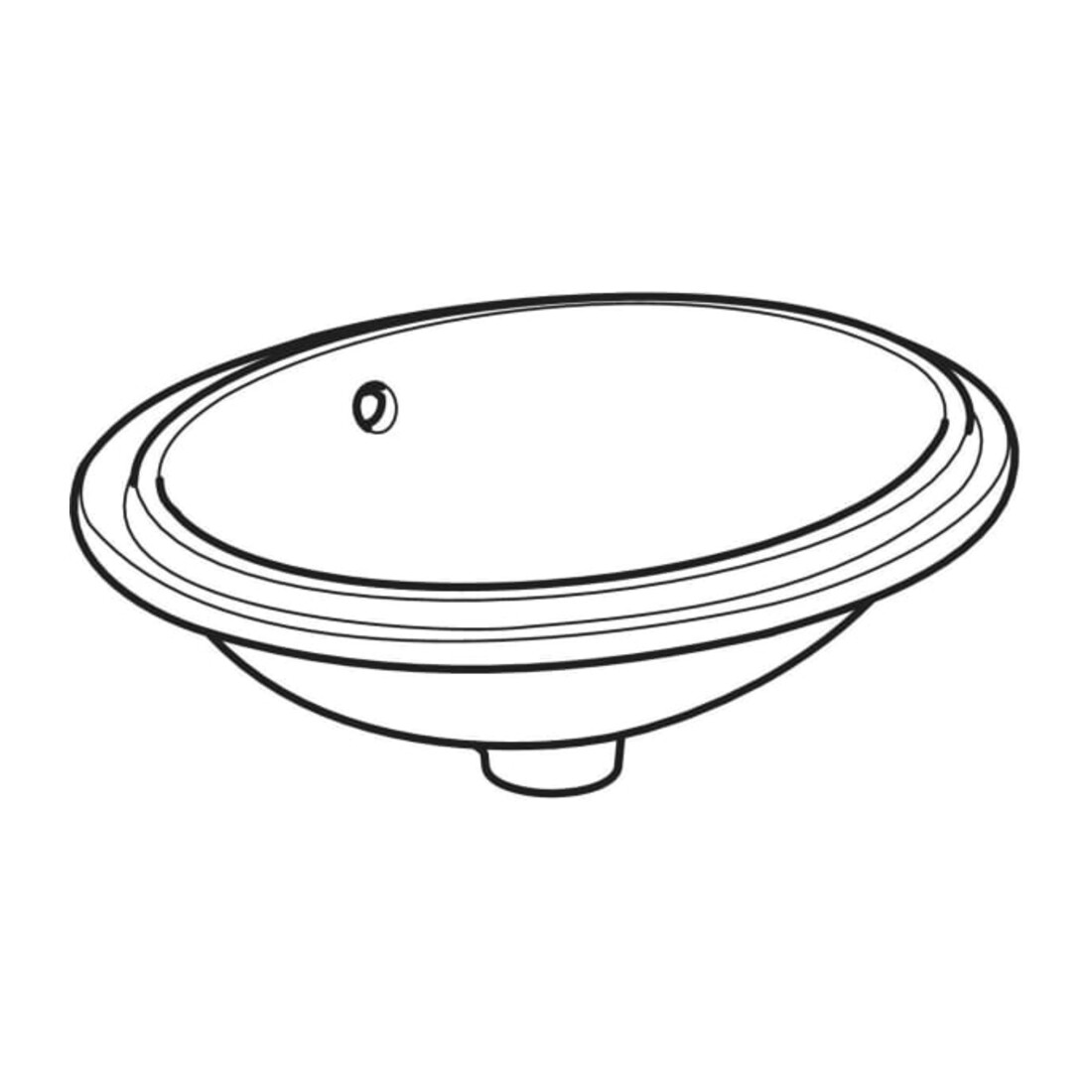 Geberit Unterbau-Waschtisch VariForm 49,5x42cm, o HL, m ÜL, ov., we. K-Tect