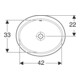 Geberit Unterbau-Waschtisch VariForm 49,5x42cm, o HL, m ÜL, ov., we. K-Tect