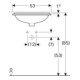 Geberit Unterbau-Waschtisch VariForm 53x44cm, o HL, o. ÜL, recht., we. K-Tect