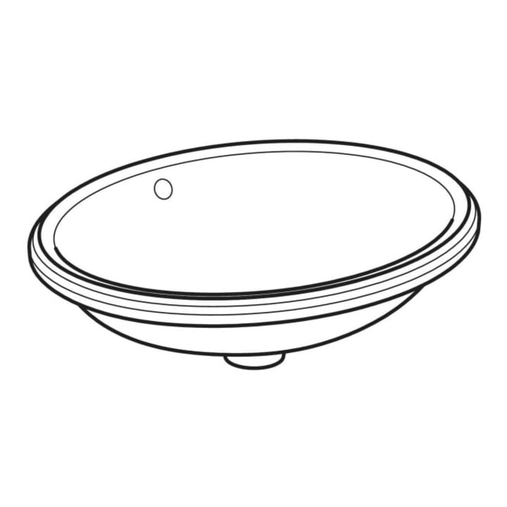 Geberit Unterbau-Waschtisch VariForm 56x46cm, o Hahnl., m ÜL, ov., we. K-Tect