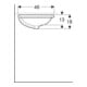 Geberit Unterbau-Waschtisch VariForm 56x46cm, o Hahnl., m ÜL, ov., we. K-Tect