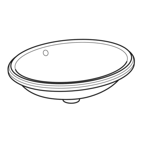 Geberit Unterbau-Waschtisch VariForm 56x46cm, o HL, m Ü, ov., US glas./we
