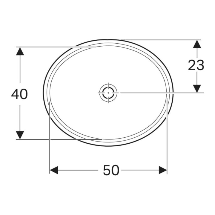 Geberit Unterbau-Waschtisch VariForm 56x46cm, o HL, o. ÜL, ov., we. K-Tect