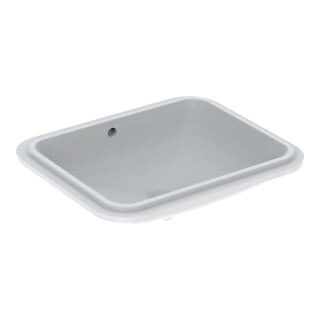 Geberit Unterbau-Waschtisch VariForm 58x49cm, o HL, m Ü, re, Unters. glas./we
