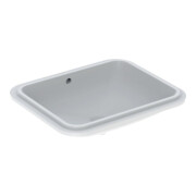 Geberit Unterbau-Waschtisch VariForm 58x49cm, o HL, m Ü, re, Unters. glas./we