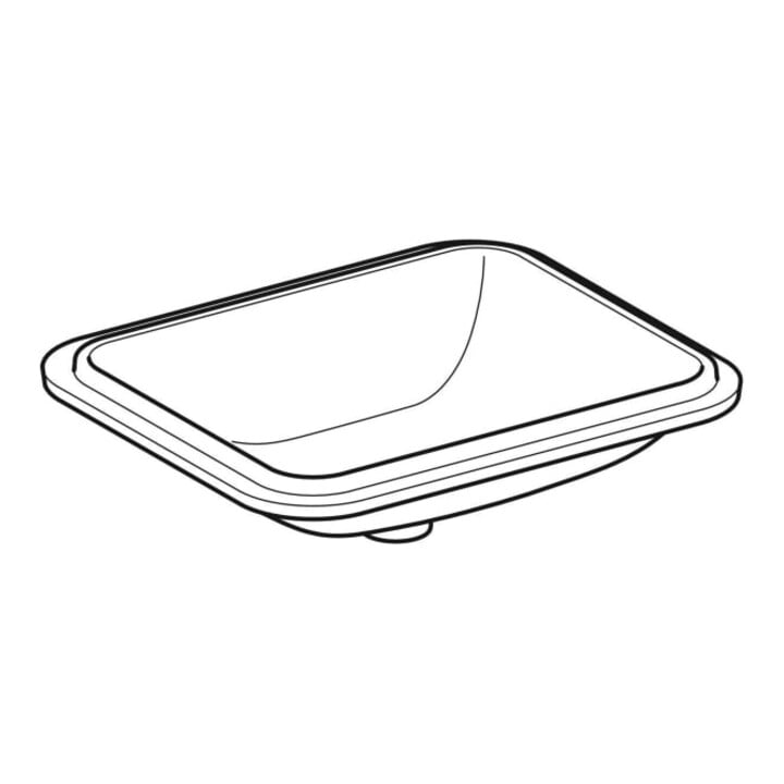 Geberit Unterbau-Waschtisch VariForm 58x49cm, o HL, o. ÜL, recht., we. K-Tect