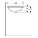 Geberit Unterbau-Waschtisch VariForm 58x49cm, o HL, o. ÜL, recht., we. K-Tect