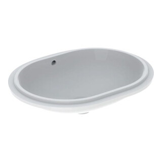 Geberit Unterbau-Waschtisch VariForm 62,5x49cm, o HL, m Ü, ellip., we. K-Tect