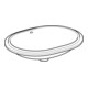 Geberit Unterbau-Waschtisch VariForm 62,5x49cm, o HL, m Ü, ellip., we. K-Tect