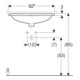 Geberit Unterbau-Waschtisch VariForm 62,5x49cm, o HL, m Ü, ellip., we. K-Tect