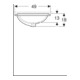 Geberit Unterbau-Waschtisch VariForm 62,5x49cm, o HL, m Ü, ellip., we. K-Tect