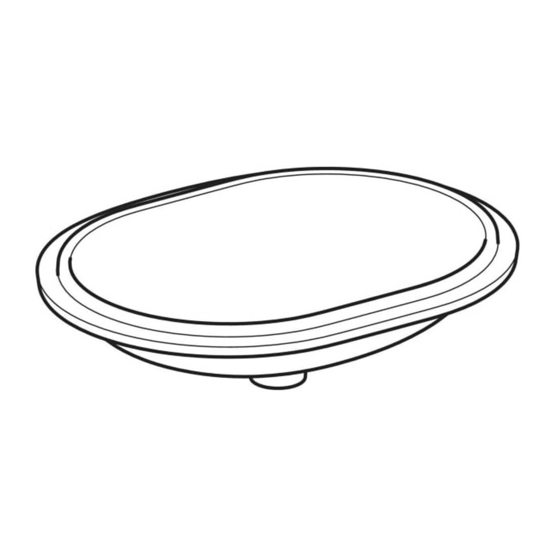 Geberit Unterbau-Waschtisch VariForm 62,5x49cm, o HL, o Ü, ellip., US gl / w