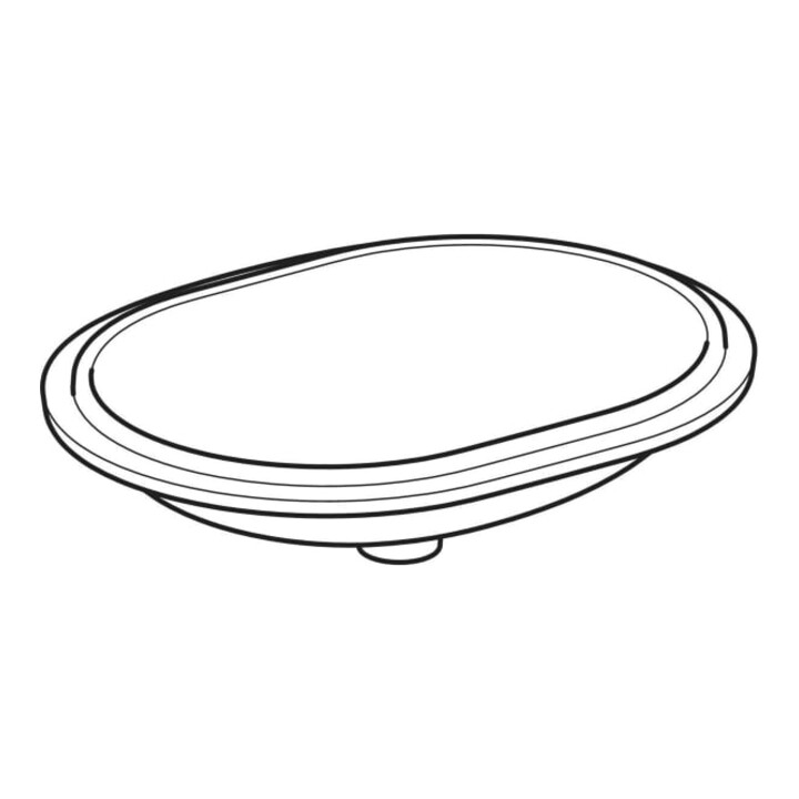 Geberit Unterbau-Waschtisch VariForm 62,5x49cm, o HL, o Ü, ellip., we. K-Tect