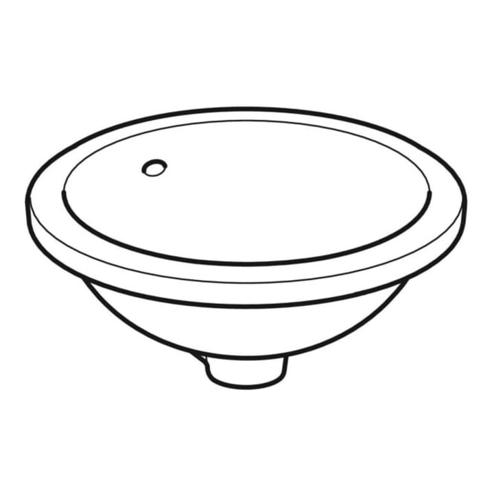Geberit Unterbau-Waschtisch VariForm d 39cm, o. Hahnl., m ÜL, rd, we. K-Tect