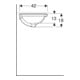 Geberit Unterbau-Waschtisch VariForm d 39cm, o. Hahnl., m ÜL, rd, we. K-Tect